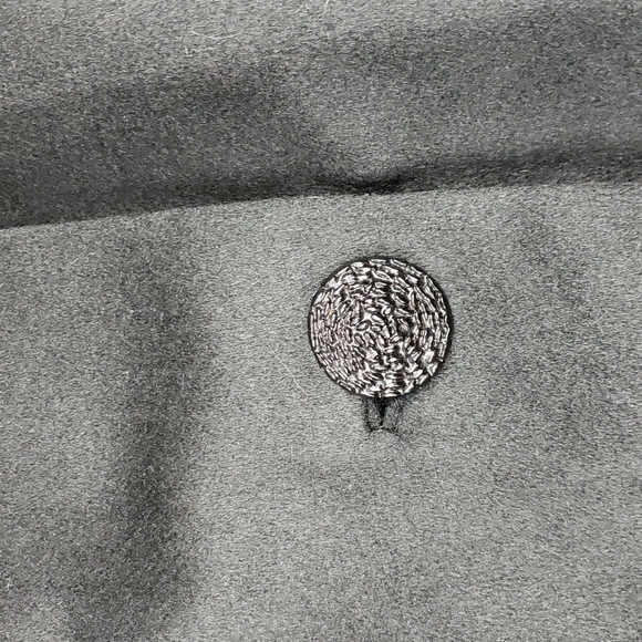 Stunning Vintage Black Wool With Fur Collar Trench Coat Size XL - Picture 4 of 7